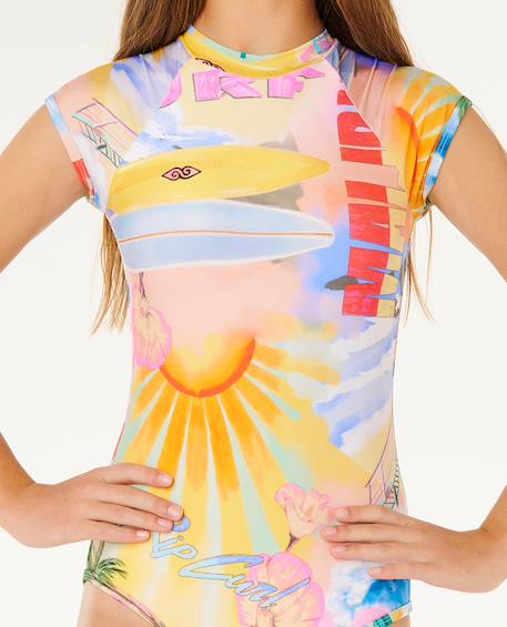 Maillot de bain une pièce manches courtes fille malibu Multico 5 - vertbaudet enfant 