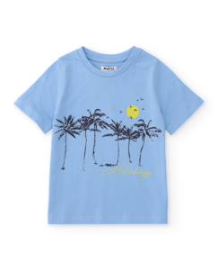 Garçon-T-shirt, polo, sous-pull-T-shirt-T-shirt garçon en maille avec motif de palmiers sur le devant