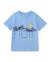 T-shirt garçon en maille avec motif de palmiers sur le devant Bleu 1 - vertbaudet enfant 