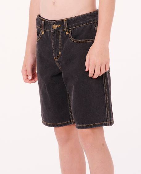 Short en jean hyped up 20' enfant Washed black+Washed blue 2 - vertbaudet enfant 
