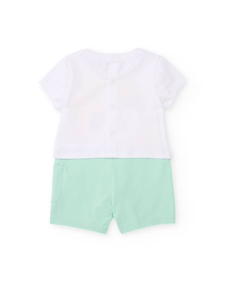Barboteuse en tricot pour nouveau-né avec détail brodé Blanc 2 - vertbaudet enfant 