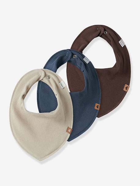 Lot de 3 bavoirs pour bébé garçon NBMYASIM NAME IT, forme triangulaire avoine 1 - vertbaudet enfant 