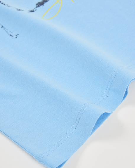 T-shirt garçon en maille avec motif de palmiers sur le devant Bleu 4 - vertbaudet enfant 