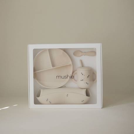 Coffret repas en silicone (4 pièces) Ecru, noir , jaune+Ecru, rose+Ecru, vert 2 - vertbaudet enfant 