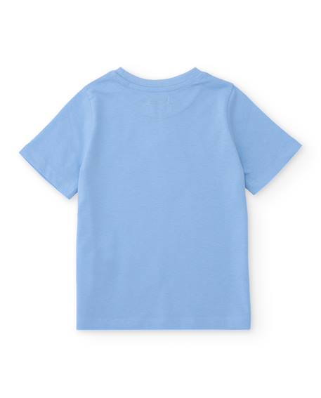 T-shirt garçon en maille avec motif de palmiers sur le devant Bleu 2 - vertbaudet enfant 