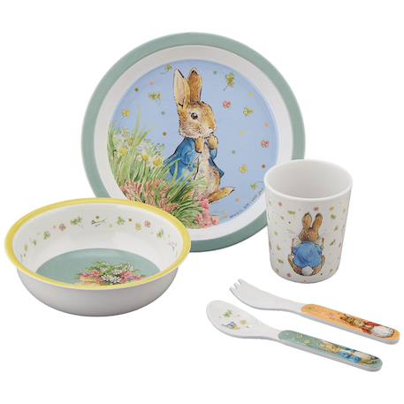 Set repas enfant Pierre Lapin 5 pièces Multicolore 1 - vertbaudet enfant 