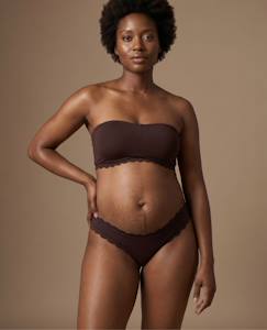 Vêtements de grossesse-Tanga taille basse de maternité skin