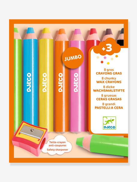 8 crayons gras orange 2 - vertbaudet enfant 