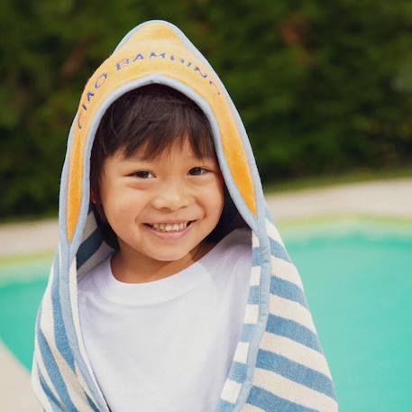 Cape de bain bébé summer forever éponge (80 x 80 cm) Bleu, orange 5 - vertbaudet enfant 