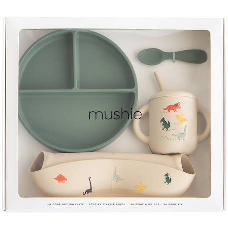 Coffret repas en silicone (4 pièces) Ecru, noir , jaune+Ecru, rose+Ecru, vert 8 - vertbaudet enfant 