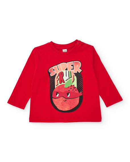 Garçon-T-shirt garçon en maille avec graphisme sur le devant