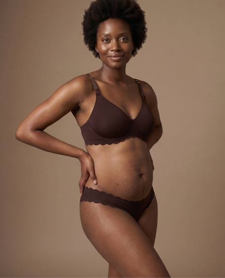 Tanga taille basse de maternité skin Chocolat+Latte+Rose 2 - vertbaudet enfant 