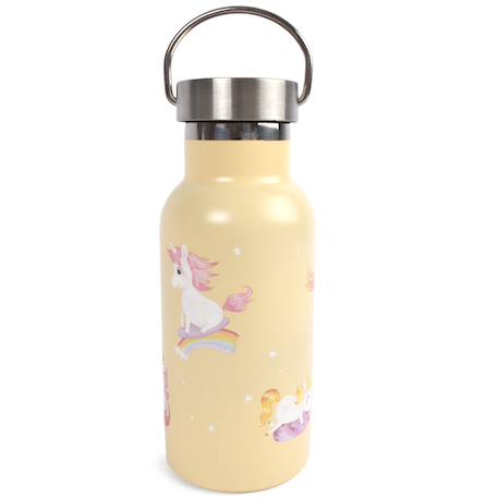 Gourde en acier inoxydable la plage des licornes (350 ml) Jaune, rose, blanc 3 - vertbaudet enfant 