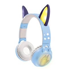 Jouet-Multimédia-Casque lumineux pliable bluetooth et filaire bluey avec limitation du volume