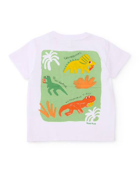T-shirt garçon en maille avec graphisme palmier Blanc 2 - vertbaudet enfant 