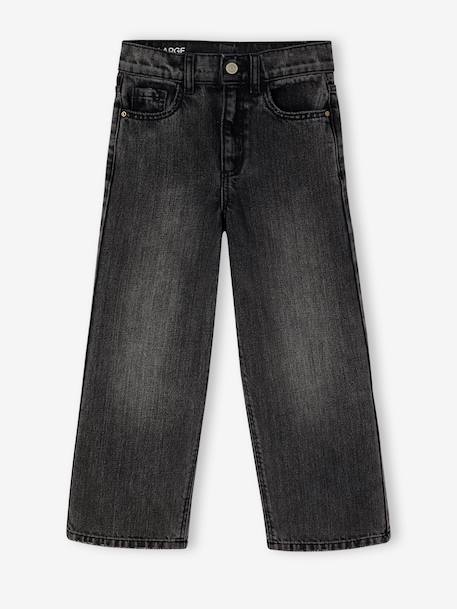 Jean fille large morphologik tour de hanches fin bleached+bleu foncé+denim gris+stone 8 - vertbaudet enfant 