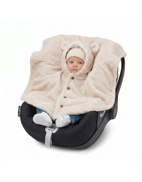 Manteau poncho bébé en fausse fourrure Beige 2 - vertbaudet enfant 
