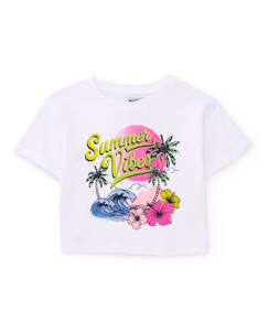 T-shirt fille en maille au design tropical  - vertbaudet enfant
