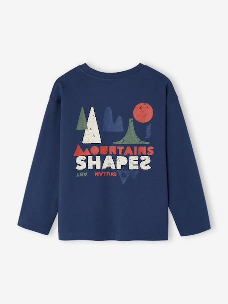 T-shirt manches longues garçon bleu océan+ocre 3 - vertbaudet enfant 