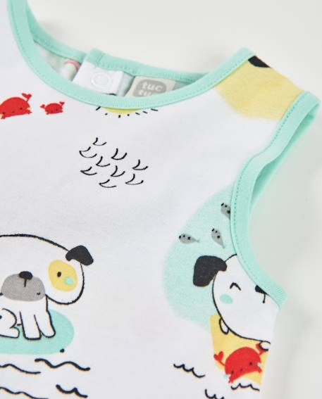 Barboteuse en tricot pour nouveau-né sans manches Blanc 3 - vertbaudet enfant 