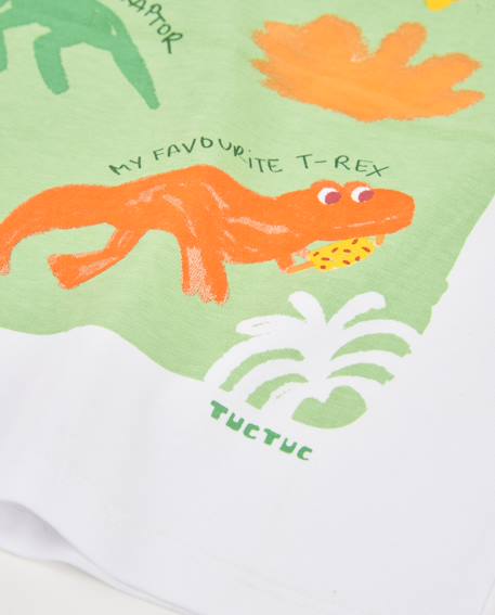T-shirt garçon en maille avec graphisme palmier Blanc 4 - vertbaudet enfant 