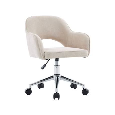Chaise de bureau enfant à roulettes ajustable tissu chenille - jim kid Beige+Kaki 1 - vertbaudet enfant 