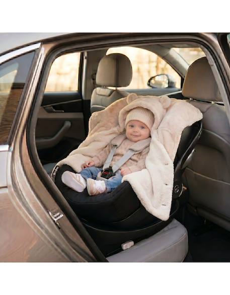 Manteau poncho bébé en fausse fourrure Beige 5 - vertbaudet enfant 