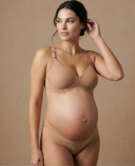 Tanga taille basse de maternité skin Chocolat+Latte+Rose 8 - vertbaudet enfant 