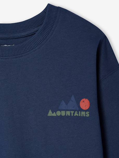 T-shirt manches longues garçon bleu océan+ocre 4 - vertbaudet enfant 