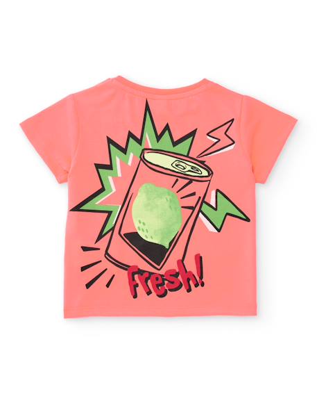 T-shirt garçon en maille avec motif style pop Orange 2 - vertbaudet enfant 