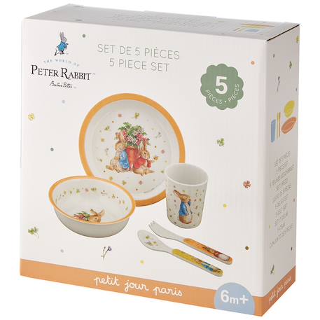 Set repas enfant Pierre Lapin 5 pièces Abricot 4 - vertbaudet enfant 