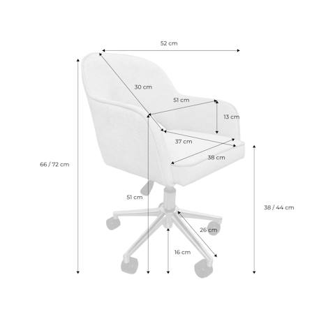 Chaise de bureau enfant à roulettes ajustable tissu chenille - jim kid Beige+Kaki 9 - vertbaudet enfant 