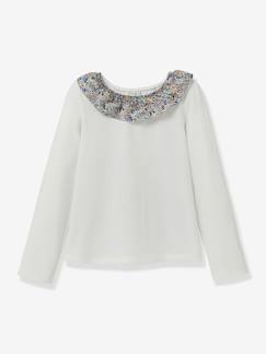 -T-shirt col en tissu Liberty coton biologique