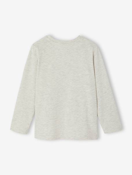 T-shirt manches longues garçon blanc chiné+bordeaux+gris ardoise 2 - vertbaudet enfant 