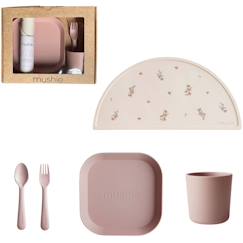 Puériculture-Repas-Coffret repas en silicone blush (3 pièces)