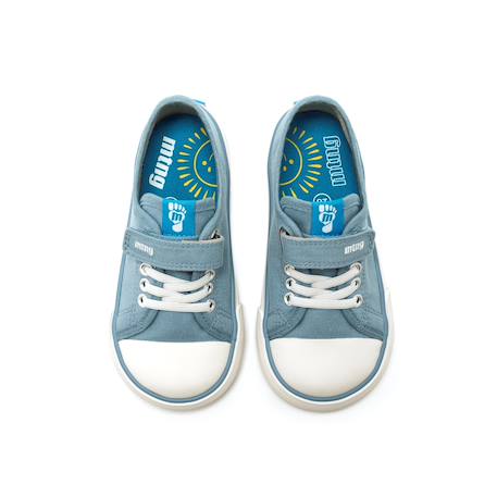 Sneakers garçon fermeture à lacets + scratch Bleu ciel+Blue marine+Noir - Bleu+White 2 - vertbaudet enfant 