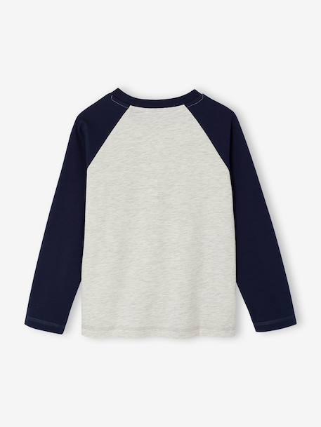 T-shirt manches longues garçon marine+ocre+vert 2 - vertbaudet enfant 