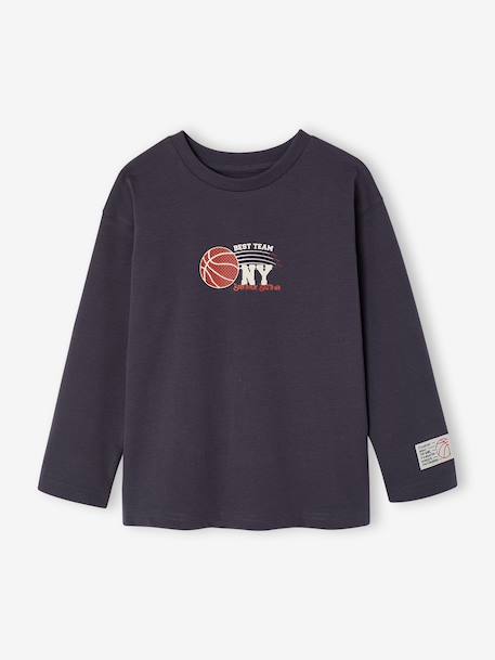 T-shirt manches longues garçon gris ardoise 1 - vertbaudet enfant 