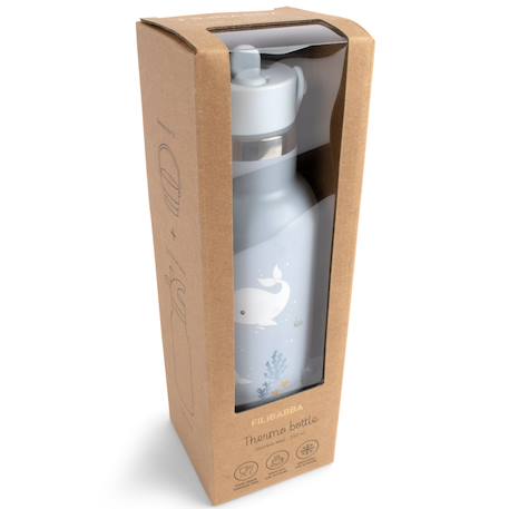 Gourde en acier inoxydable les contes de christian la baleine (350 ml) Bleu, blanc 4 - vertbaudet enfant 