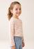 Mariniere manches longues 100% coton fille Fond grege raye rose 1 - vertbaudet enfant 