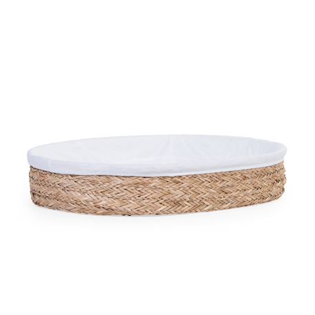 Panier à langer jonc de mer Naturel/blanc 1 - vertbaudet enfant 