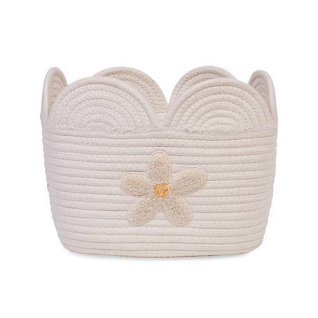Panier fleur 30x20x15cm corde de coton Blanc cassé 1 - vertbaudet enfant 
