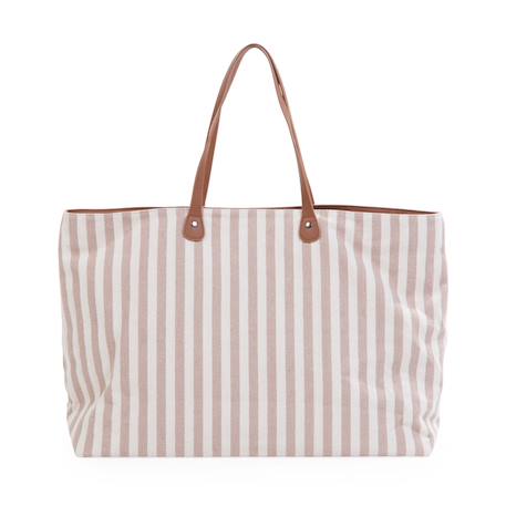Sac à langer de voyage grande contenance design family bag Blanc imprimé+Gris toile+Rayures nude 16 - vertbaudet enfant 