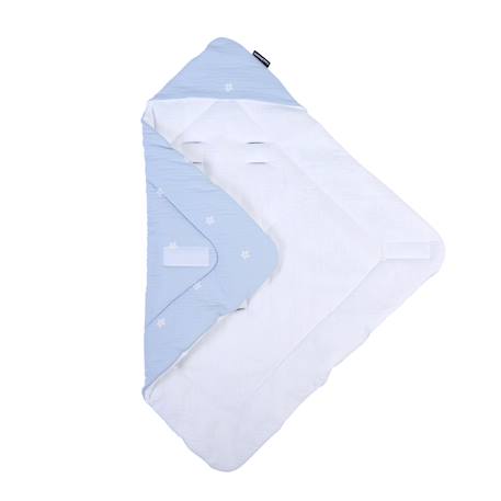 Couverture enveloppante universelle écharpe bébé Fleur bleu+Neutre 4 - vertbaudet enfant 