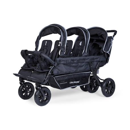 Sixseater poussette capacité 6 enfants + housse de pluie + pare-soleil Noir 3 - vertbaudet enfant 