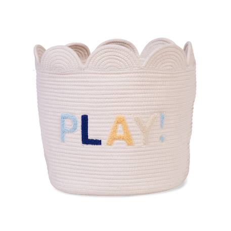 Panier fleur 35x35x35cm corde de coton Blanc cassé 1 - vertbaudet enfant 