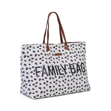 Sac à langer de voyage grande contenance design family bag Blanc imprimé+Gris toile 4 - vertbaudet enfant 