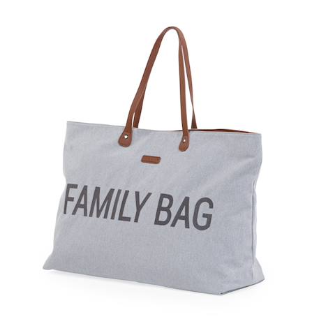 Sac à langer de voyage grande contenance design family bag Blanc imprimé+Gris toile 8 - vertbaudet enfant 