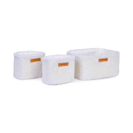 Lot de 3 paniers de rangement suspendus Teddy blanc cassé 3 - vertbaudet enfant 