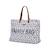 Sac à langer de voyage grande contenance design family bag Blanc imprimé+Gris toile 3 - vertbaudet enfant 